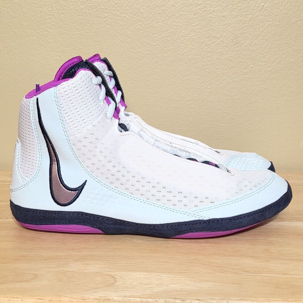 Nike Inflict 4 White Hyper Violet Wrestling Shoes HM9674-103 Men's Size 9